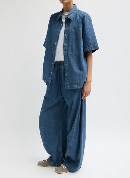 TB Summer Denim Classic Wash Camp Shirt | Winslow Drawstring Pants | Cotton Set