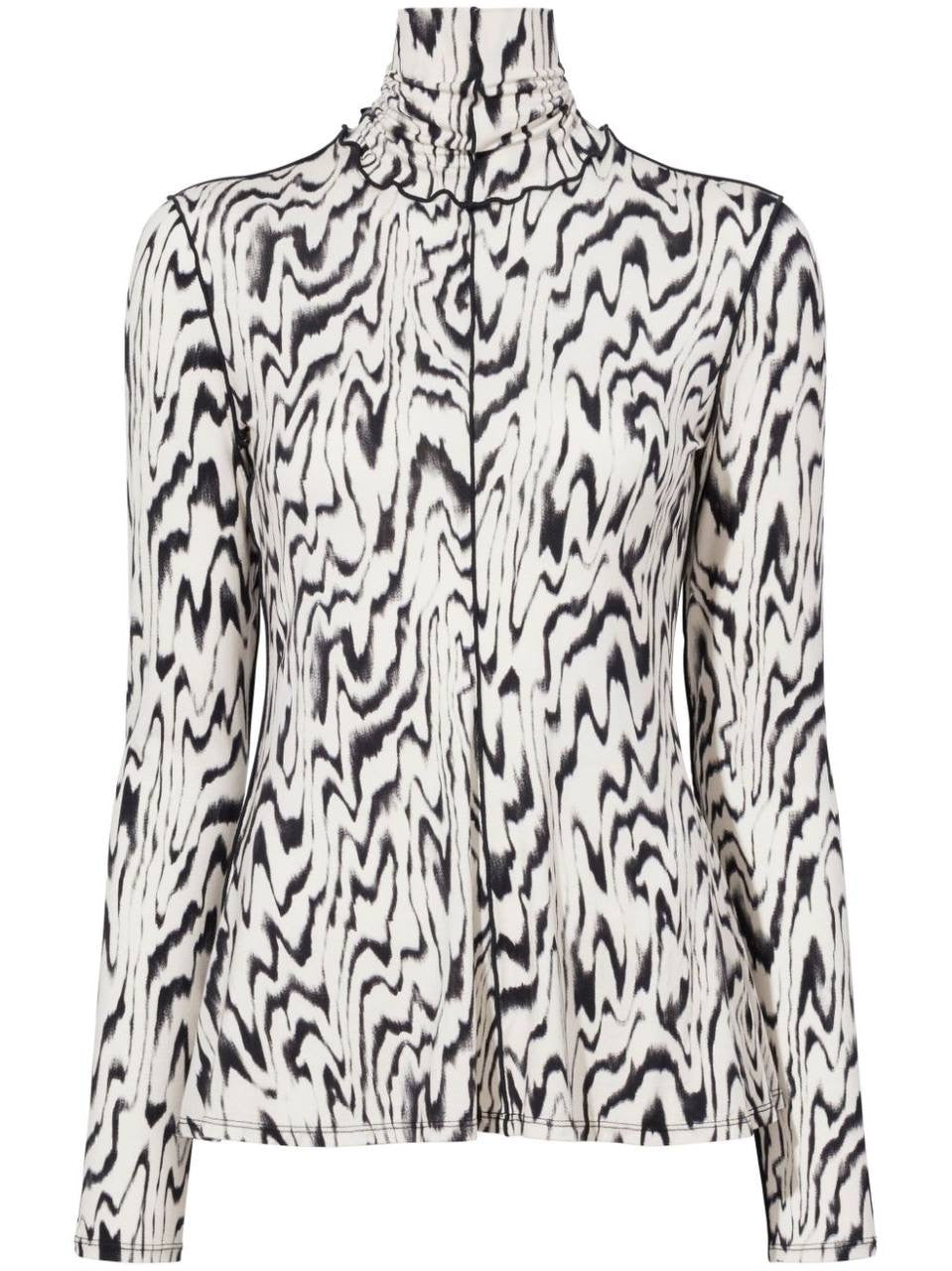 PS Audrey Printed Jersey Turtleneck Top