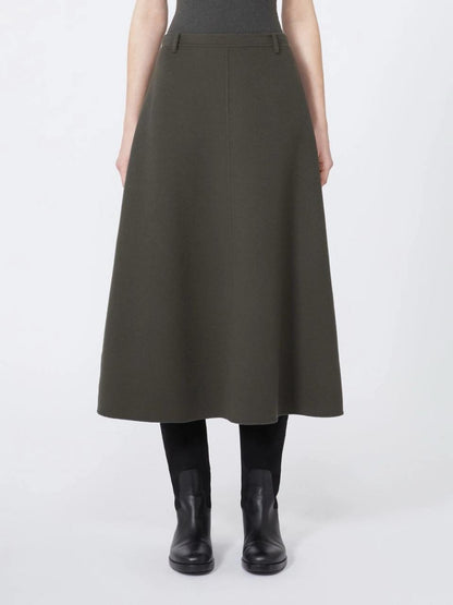 2 Colors! MM Kate Cropped Jacket (w Detachable Scarf) | Flared Midi Skirt | Double-Sided Wool Set