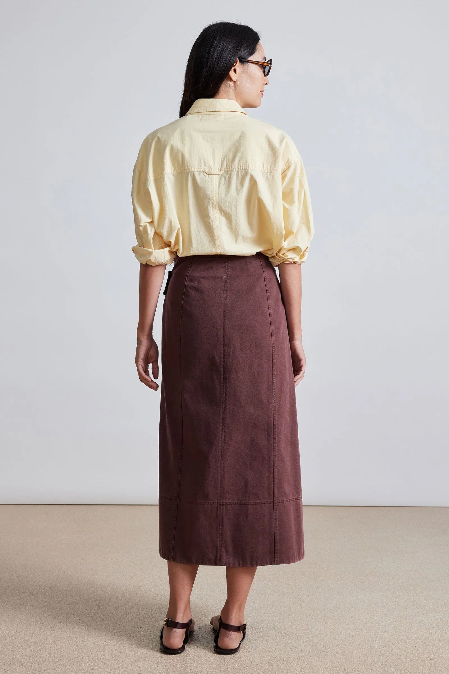 AA Lahiri Wrap Cotton Midi Skirt | Andorra | Thyme