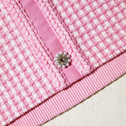 SALE! SP Pink Lurex Knitted Top | Mini Skirt | Set