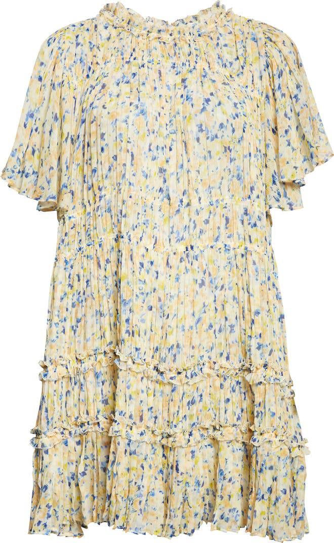 UJ Ryla Floral Silk Chiffon Mini Dress