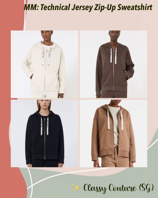 5 Colors! MM Technical Cotton-blend Jersey Zip-Up Sweatshirt Hoodie