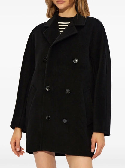 MM Rebus 101801 Double Breasted Wool and Cashmere Short Icon Coat