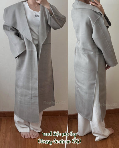 4 Colors! TOT Annecy Signature Wool-Cashmere Coat in Black | Grey | Two-tone Camel | Charcoal
