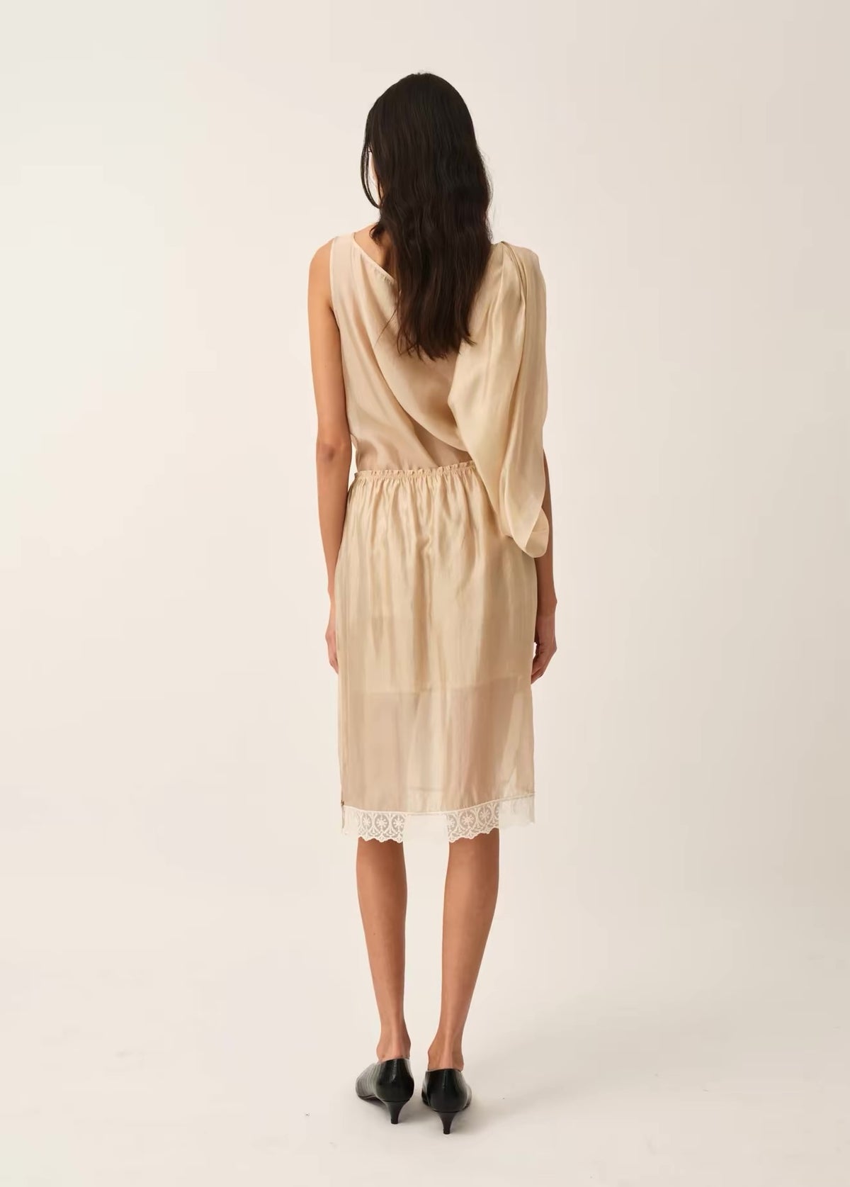 Gilian Viscose-blend Lace-trim Midi Skirt