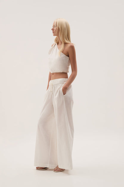 AJ Airlie Linen-Cotton Relaxed Pants