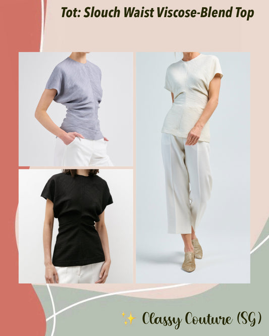 Best! Tot Slouch Waist Crinkled Viscose-Blend Top