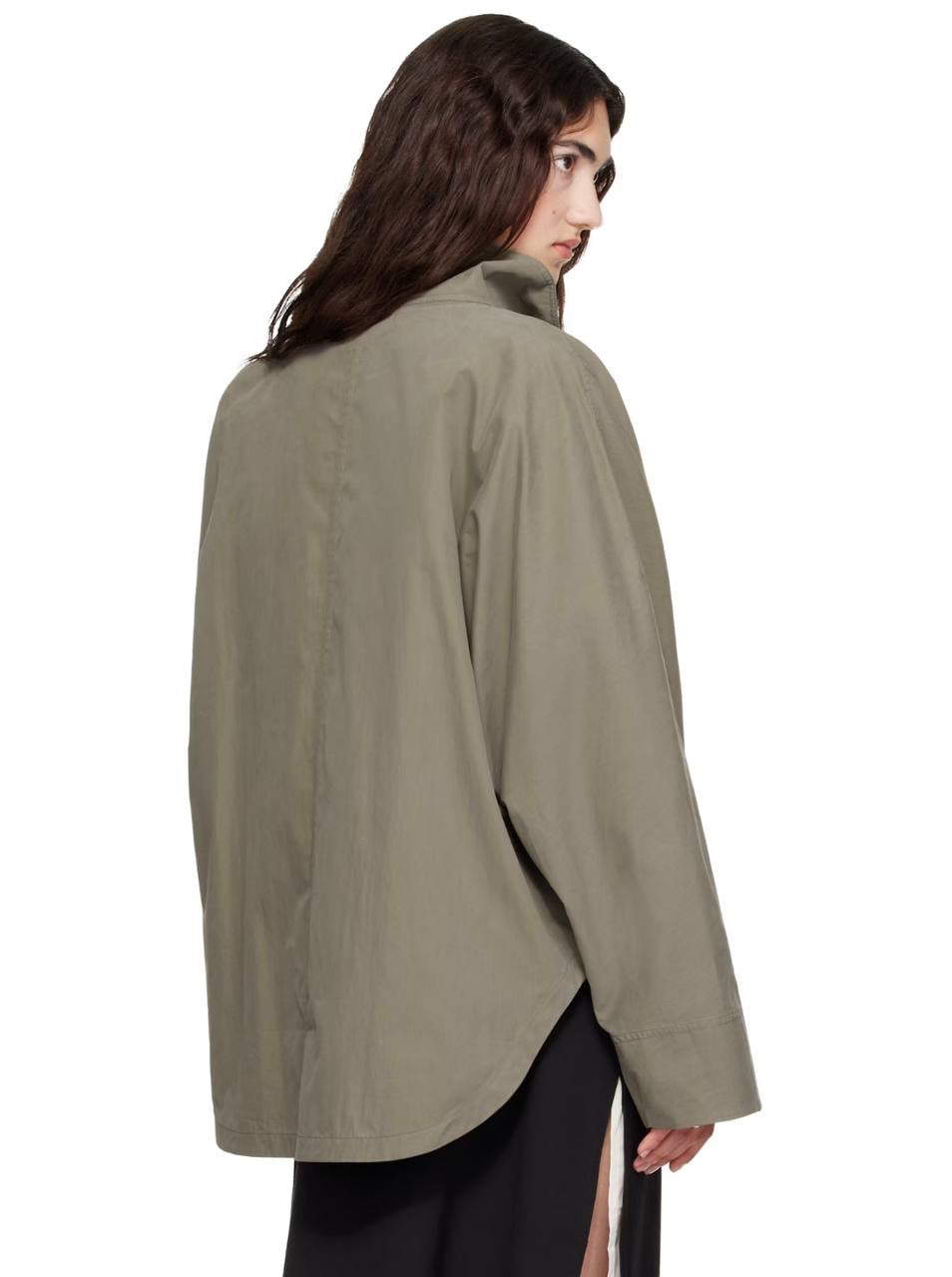 Tot Summer Parachute Cotton-Blend Jacket in Clove Green