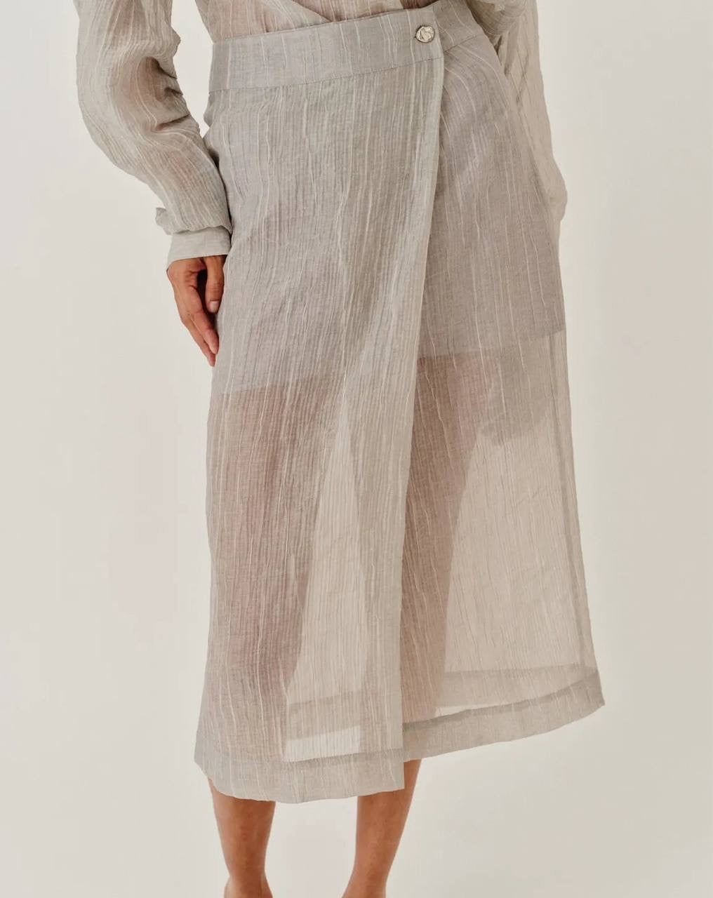 TG Delfi Sheer Grey Blouse | Skirt