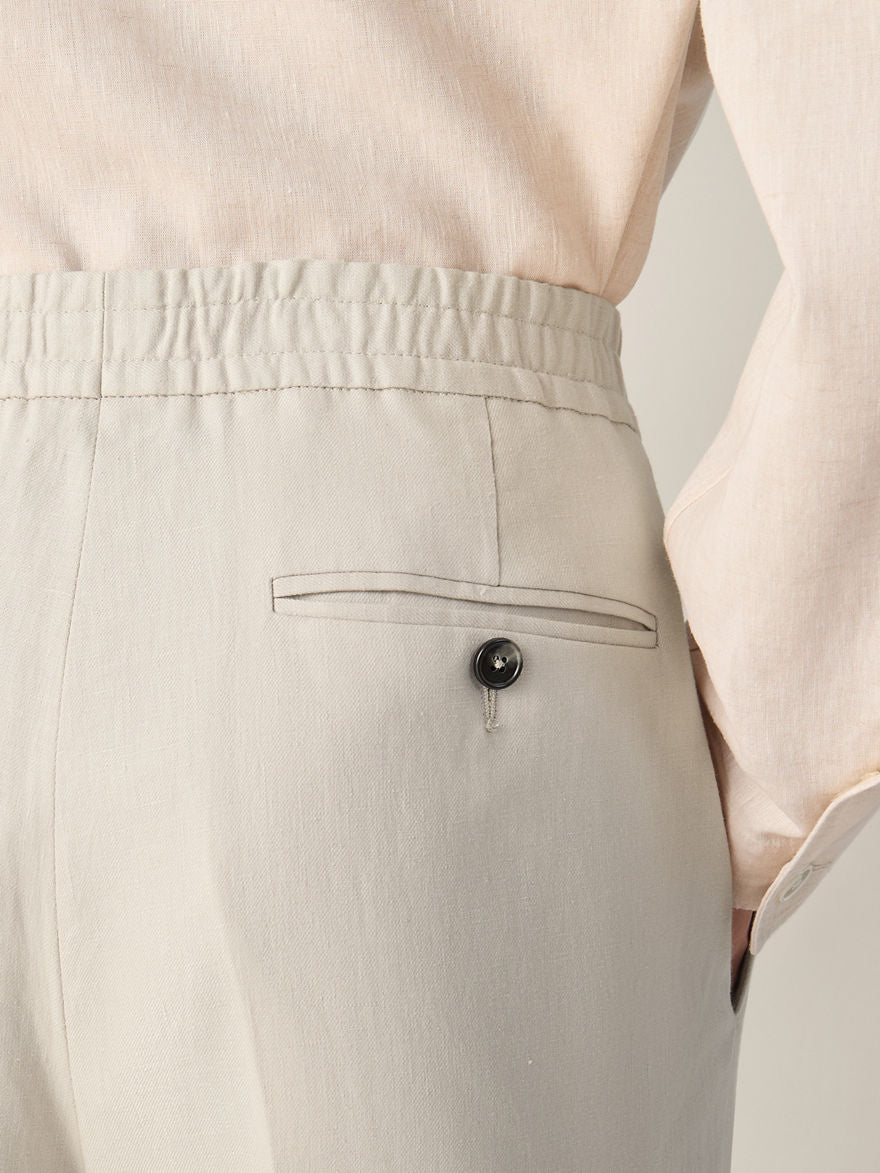 ZN Men’s Oasi Lino Premium Linen Pant with interior Drawstring