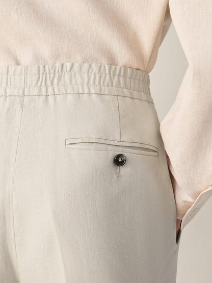 ZN Men’s Oasi Lino Premium Linen Pant with interior Drawstring