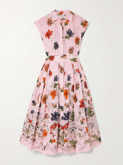CC Octavia Floral Cotton Midi Dress