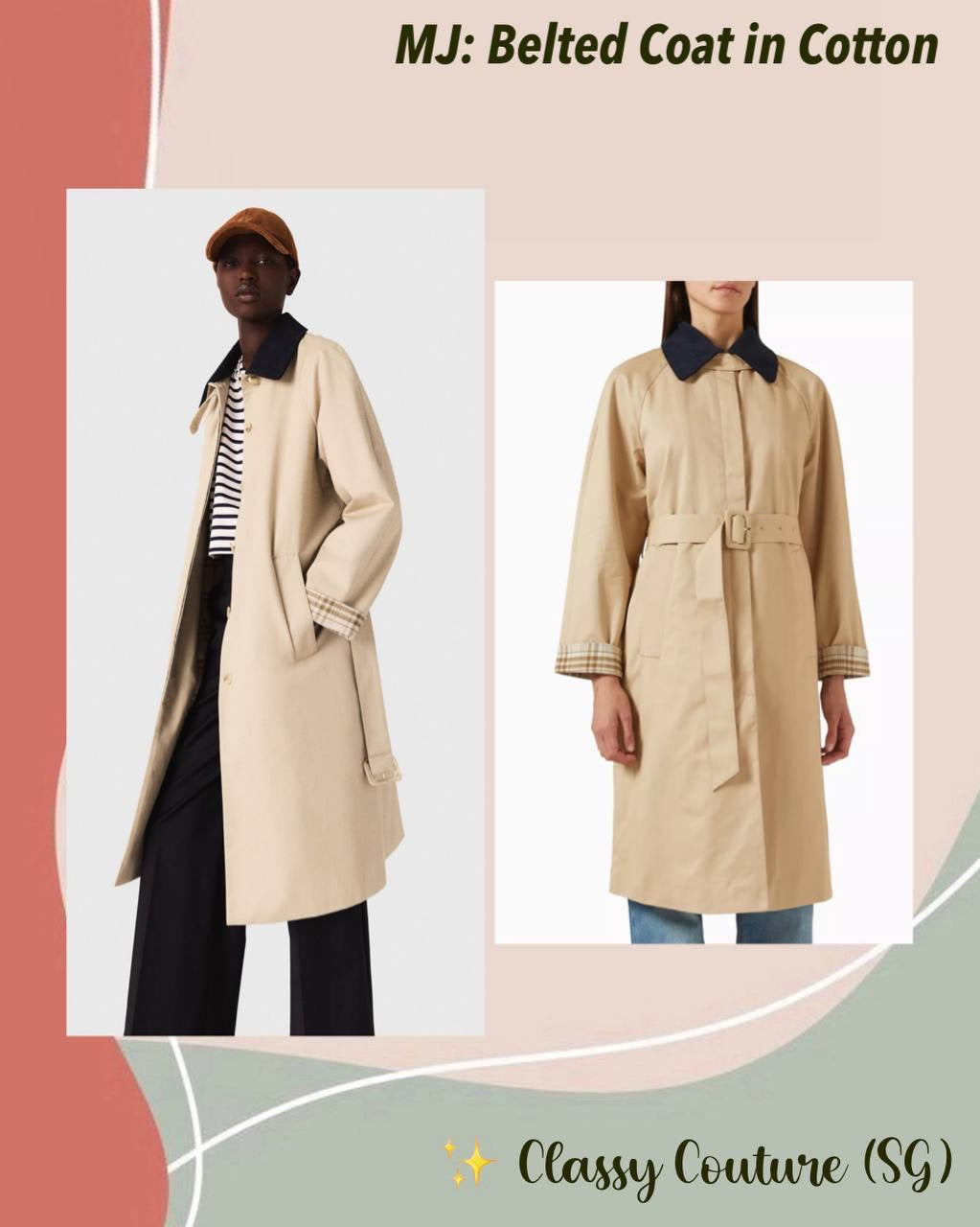 MJ Belted Cotton Trench Coat