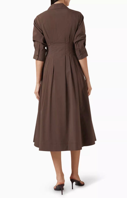 (PART 2/2) SK Jazz Pintuck Cotton-blend Midi Dress