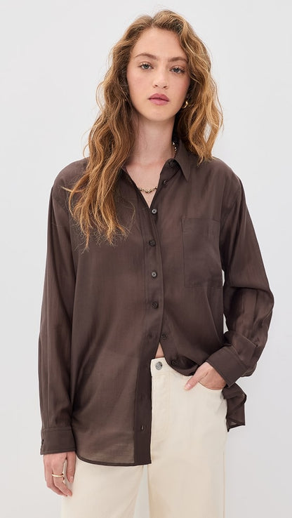4 Colors! Ref Eli Sheer Oversized Shirt