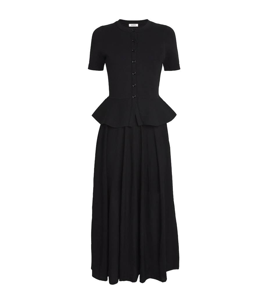 SD Knitted Peplum Viscose-blend Midi Maxi Dress