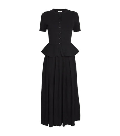 SD Knitted Peplum Viscose-blend Midi Maxi Dress