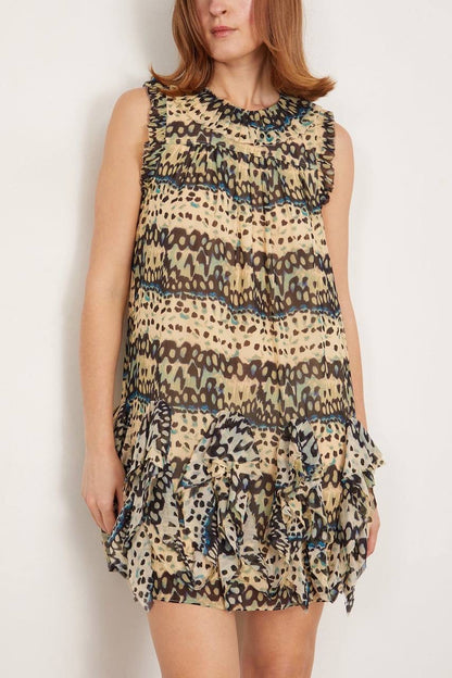 UJ Miri Ruffle Silk Crepe Mini Dress