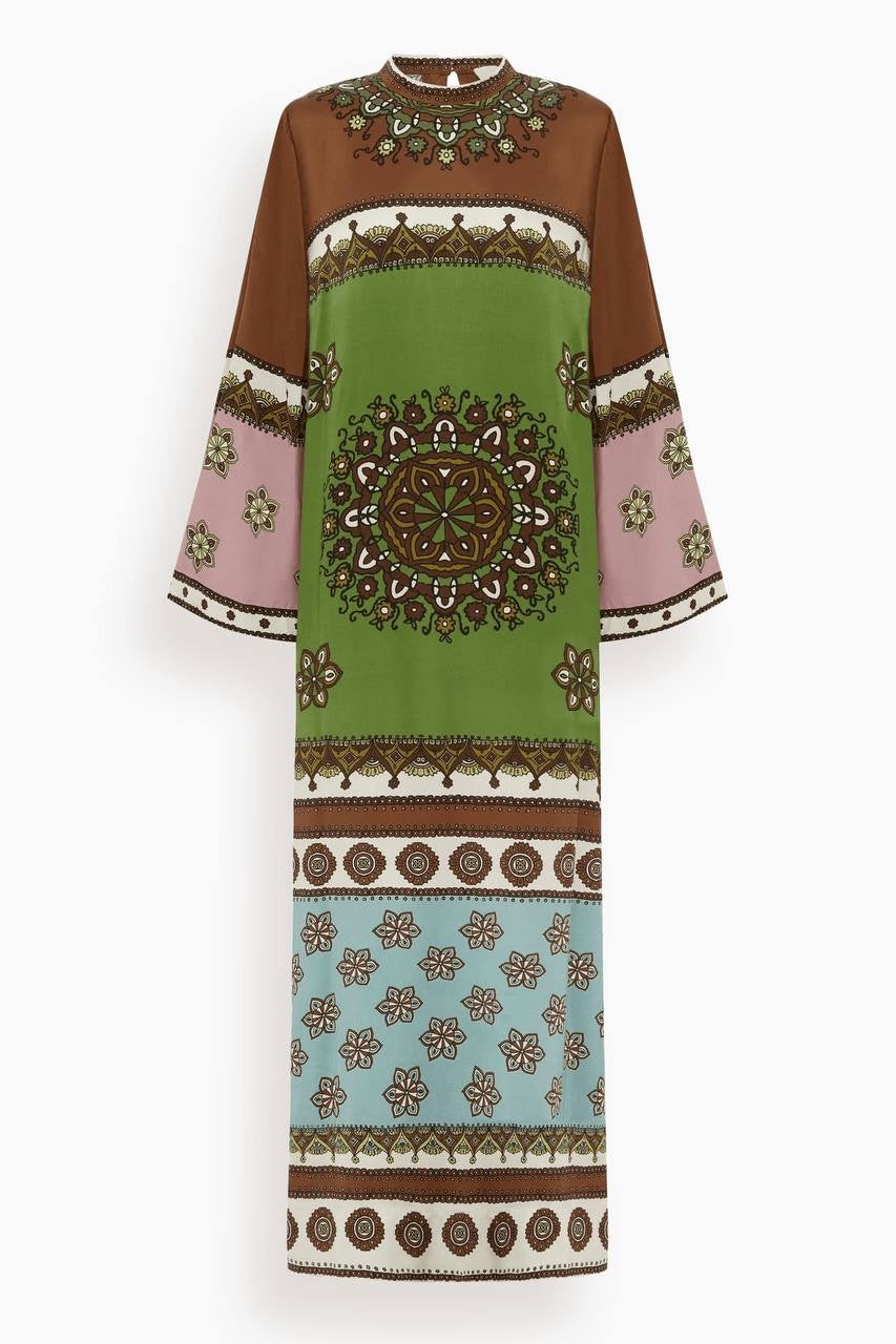 ALM Contina Silk Midi Dress in Multi