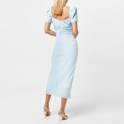 SP Blue Stretch Crepe Midi Dress