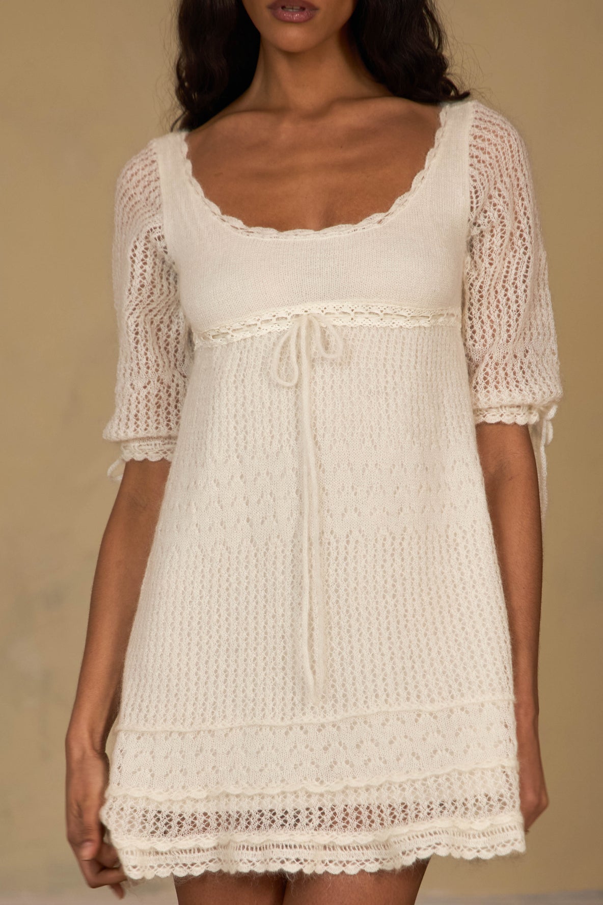 MP Snow Kitten Baby Doll Mohair-wool blend Mini Dress