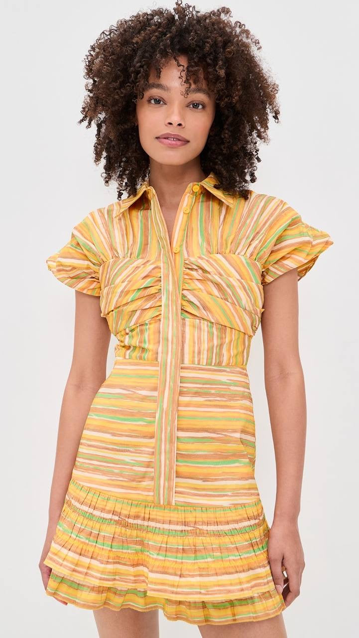 ALX Lera Striped Mini Dress