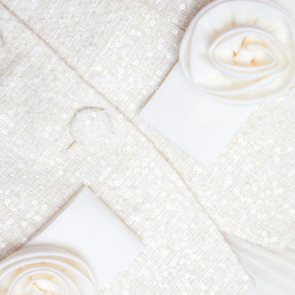 SP Cream Boucle Bow Detail Midi Dress