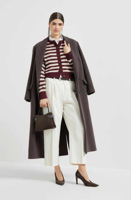 BC Red Cashmere Knitted Sleeveless Vest Top | Cardigan with Sparkling Stripes | Set