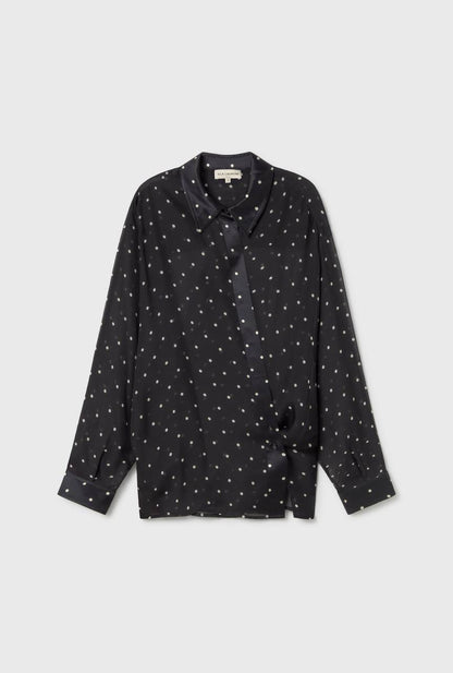 SL 8-Momme Silk Chiffon Crossover Shirt