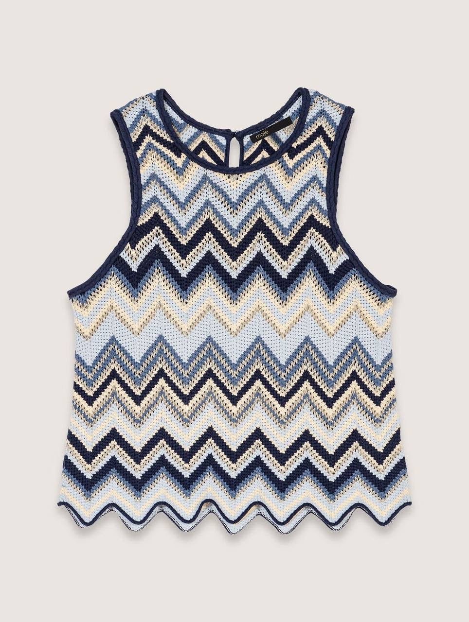 MJ Metallic Crochet-Knit Mizag Sleeveless Top | Rizag Strappy Midi Dress