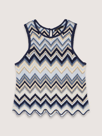 MJ Metallic Crochet-Knit Mizag Sleeveless Top | Rizag Strappy Midi Dress