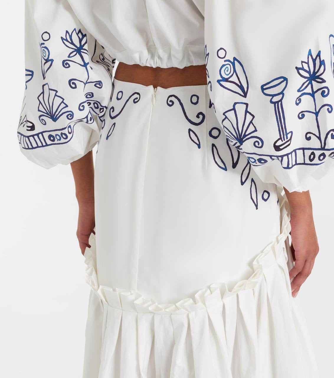 ALM Leela Printed Cotton Shirt | Midi Skirt | Set