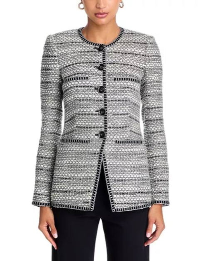 VB Alessia Metallic Tweed Cutaway Jacket