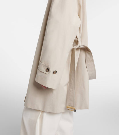 TR Amaya Washed Cotton Trench Car Coat in Beige (lining replaced)