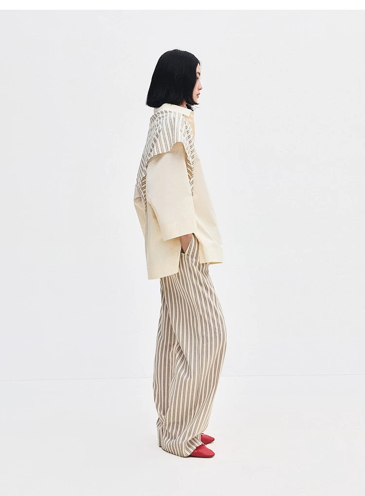 EDI Butter Yellow Stretch-Cotton Shirt w Cotton-silk Scarf