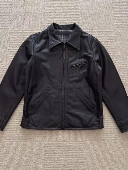 Men’s Calfskin Leather Newsboy Jacket