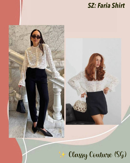 SZ Faria Sheer Lace Long Sleeved Shirt