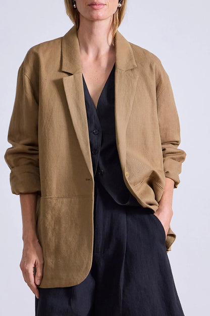 7 Colors! AA Oversized Cotton-Linen Blazer Jacket
