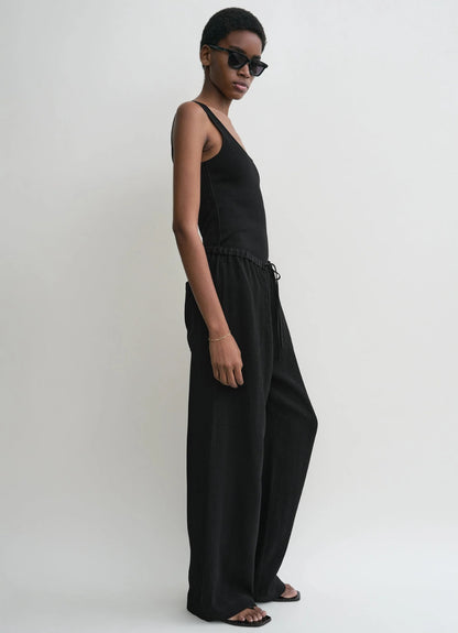 Tot Woven Stripe Top | Pants | Viscose-Linen Set