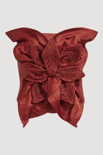 AJ Isla Linen-viscose 3D Floral Strapless Top