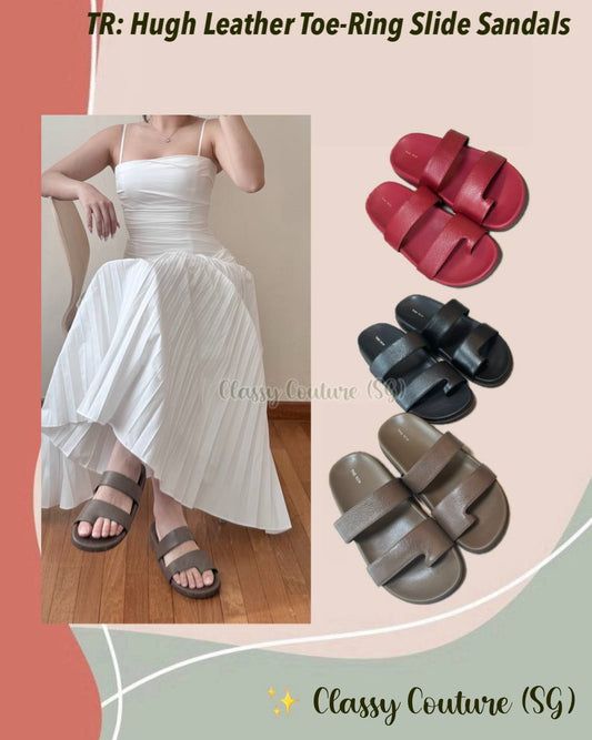 TR Hugh Grained Leather Sandals