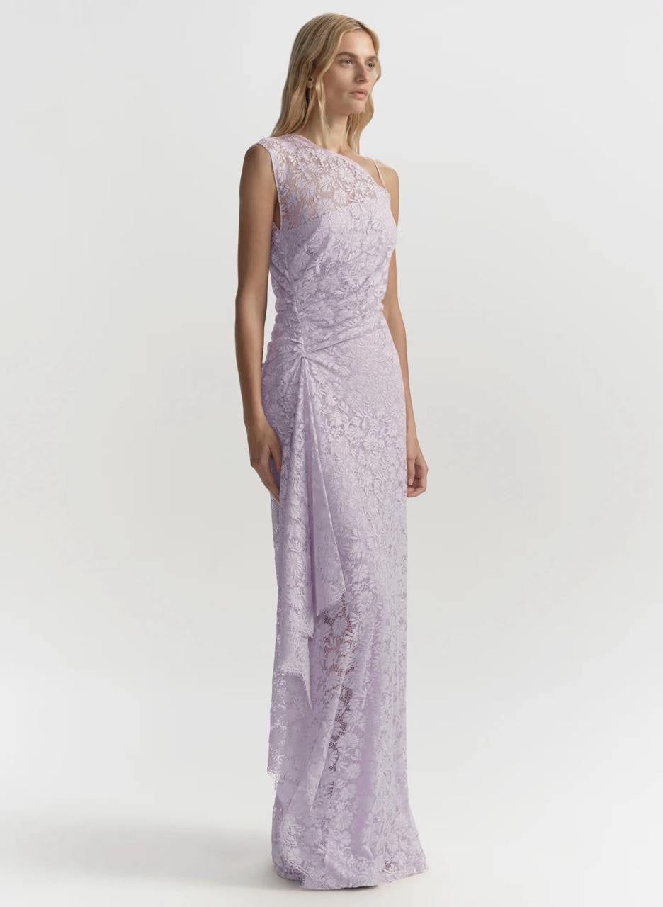 ALC Gia One Shoulder Lace Gown Maxi Dress