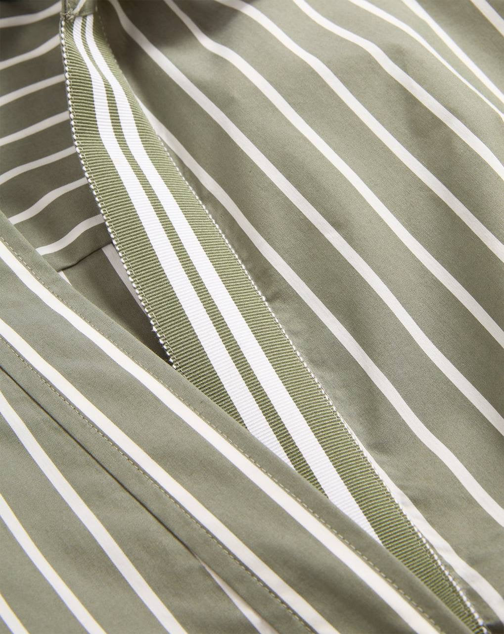 VB Devra Striped Button-Down Ruched Cotton-Blend Shirt
