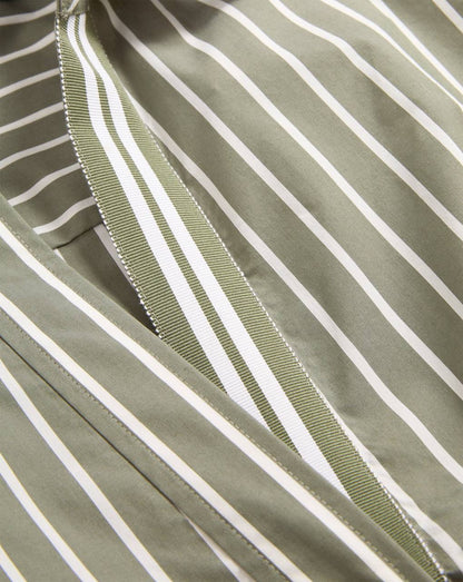 VB Devra Striped Button-Down Ruched Cotton-Blend Shirt