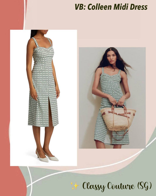 VB Colleen Linen-Blend Midi Dress