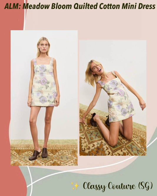 ALM Meadow Bloom Quilted Floral Cotton Mini Dress