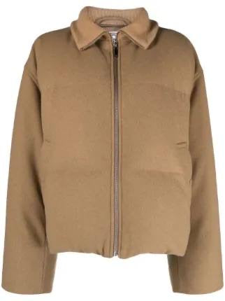 TOT Funnel Neck Down-filled Flannel-Wool Parka Puffer Jacket