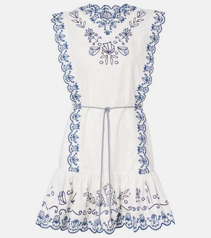 ALM Leela Embroidered Cotton Mini Dress
