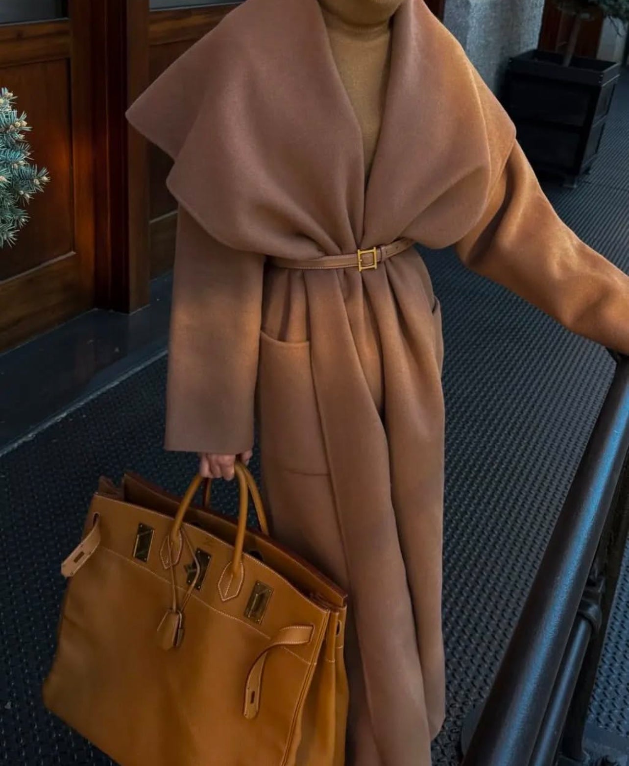 HS The Throw Wool Blend Long Coat
